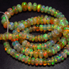 17 inches Full strand Top Quality - WELO ETHIOPIAN OPAL - Smooth Rondell Beads Amazing Fire all strand size 4 - 7 mm approx